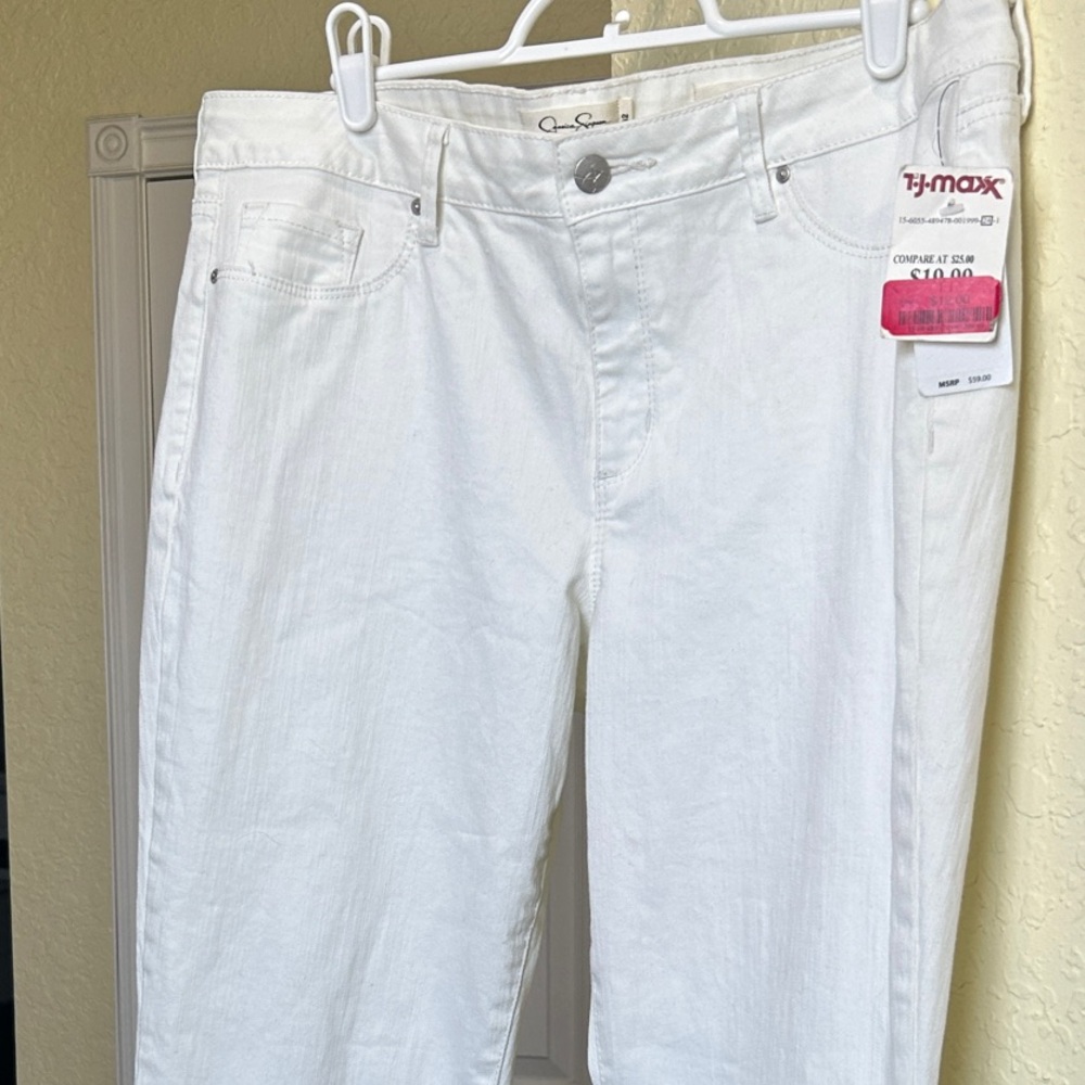 Jessica Simpson Classic White Straight Leg Jeans